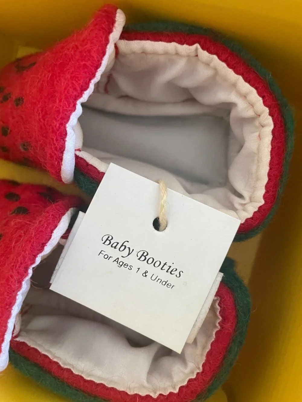 Wool strawberry booties from anthropologie